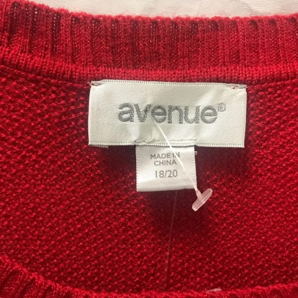 Avenue 3/4 Sleeve Hi-Lo Sweater| Red| Size 18/20 - Picture 9 of 9